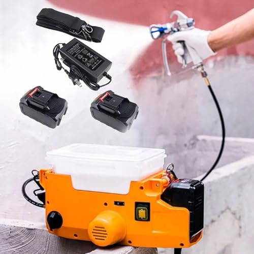 YOIUTRGDK Backpack Airless Paint Sprayer, 500W High Pressure Cordless Wall Sprayer With 2 X 5000mAh Batteries, 1.7L Capacity, 6 Gear Speed, 1.5m Hose