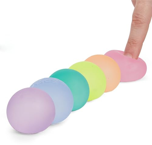 Speks Mini Gump Stress Balls, Prism, 6 Pack | Ultra Soft Squishy Fidget Toy for Adults & Teens, Stress Relief & Desk Toy, 6 Colours