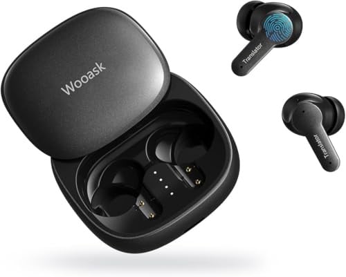 Wooask M3 AI Kopfhörer Übersetzer, 3-in-1 Echtzeit Sprachübersetzer Kopfhörer mit 144 Sprachen, 48H Bluetooth 5.4 Kopfhörer Offline, 5 Übersetzungsmodi Ideal für Reisen Learning (Schwarz)