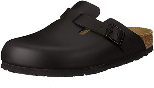 BIRKENSTOCK Classic Boston Leder Unisex-Erwachsene Clogs, Schwarz, 39 EU
