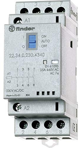 Finder Serie 22 4 Na Modular 230 V Agni Selector + LED +