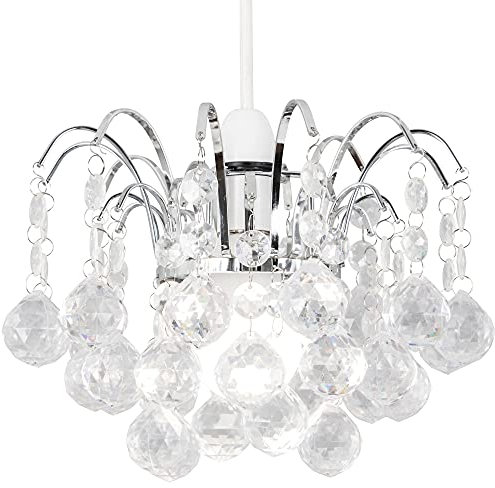 PAGAZZI Oreil Pendant Light Shade Polished Chrome Ceiling Lounge Home Lighting 250mm PAG005