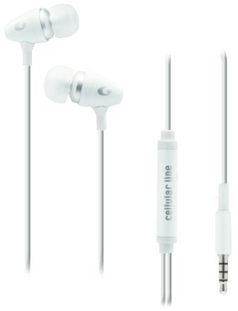 Cellular Line Clear Music Mic - Auricolari Stereo con Tasto di Risposta Compatibile con Tutti i Dispositivi con Connettore 3.5 mm