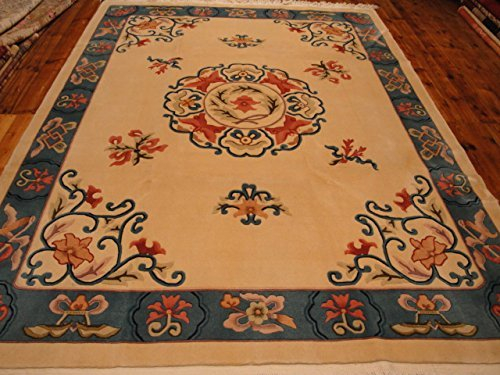 Handgeknüpfter China Orientteppich aus Schurwolle 302 x 277 cm Peking Design