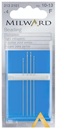 Milward Beading Aghi per Cucire a Mano, Argento, Nos.10-13