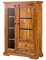 MASSIVMOEBEL24.DE Oxford Vitrine Akazie 110x45x155, Farbe:Hellbraun lackiert, Größe:110x45x155 cm (BxTxH)