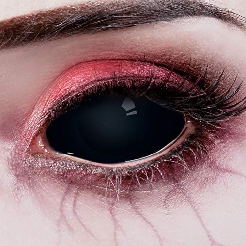 aricona Kontaktlinsen: Schwarze Sclera Kontaktlinsen Jahreslinsen mit 22mm - 2er Set