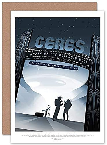 Artery8 Ceres Queen Asteroid Belt NASA Space Tours Travel Sealed Greeting Card Plus Envelope Blank inside