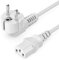 deleyCON 1m Cavo di Alimentazione IEC C13 a Spina Tipo F (CEE 7/4) 90° - per PC, Monitor - Bianco
