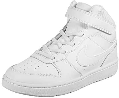 Nike Court Borough Mid 2, Little Kids' Shoe, White/White-White, 28.5 EU