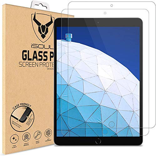 iSOUL 2 Pack Screen Protector Compatible with iPad Air 3 (10.5 Inch 2019 Model) and iPad Pro 10.5 (2017) Tempered Glass