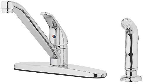 Aqua Vista 22-K81WS-CH-AV - Grifo de cocina monomando con rociador lateral, cromo pulido