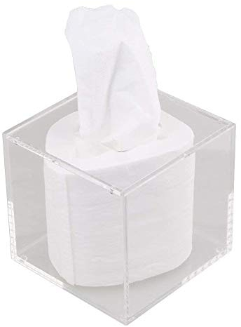 Omenluck Kosmetiktuchspender, Servietten-Aufbewahrungsbox, Acryl, transparent, für Badezimmer, Küche und Büro, 1 Stück