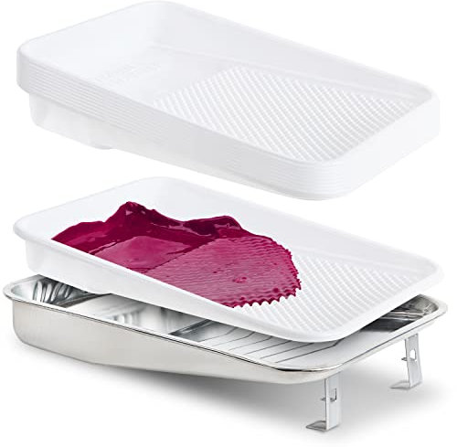 Lot de 10 rouleaux de peinture en métal pour bac à peinture - Capacité : 10 x 20 x 30 x 40 cm