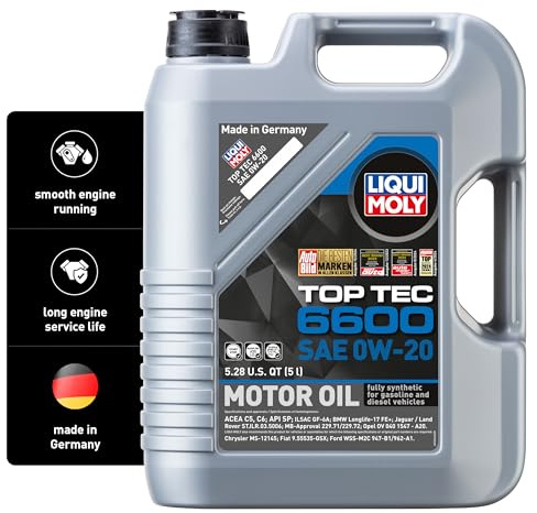 Liqui Moly Top Tec 6600 SAE 0W-20 | Fully synthetic engine oil | 5 Liter | SKU: 22046