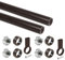 Emuca - Kit tubo per armadio rotondo D. 28, 1150 mm, alluminio, Verniciato moka, Lotto di 2