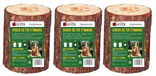3 Stück Schwedenfeuer Finnenfackel Naturholz Gartenfackel Leuchtfeuer für Garten Outdoor 3 Stück normal