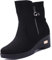 VLOOKST Stivali Donna Stivali da Neve Stivaletti Invernali Scarpe da Neve Pelliccia Caldo Foderato Stivaletto con Zeppa Nero 37EU