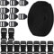 RUNCCI-YUN 10 Set Fibbie in plastica con sgancio Laterale con 1 Rotolo 5M 20mm Cinturino in Nylon con Cinghie per Fai da Te Cinghia per Bagagli, Collare per Animali, Riparazione di Zaini