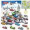 Adventskalender Auto, Adventskalender Kinder, Rennspielzeug mit Medaille Straßenschild, Adventskalender Cars, Weihnachtskalender Geschenke für 3-12 Jahre alt Jungen Mädchen