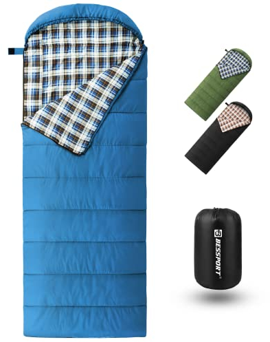Bessport Schlafsack Winter Erwachsene, 3-4 Jahreszeiten Schlafsack Leicht Ultraleicht Kleines Packmaß Wasserdichter Deckenschlafsäcke für Outdoor Trekking Camping, und Reisen