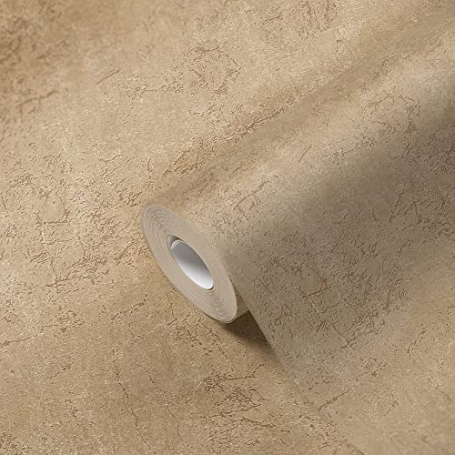 Livingwalls Tapete Beige Braun Betonoptik 384843 Vliestapete Matt Modern für Flur Wohnzimmer 10,05x0,53m 384843