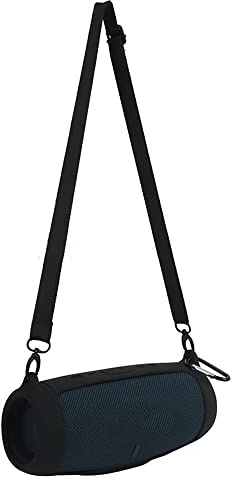 Charge 5 Silicone Carrying Case,Travel Protective Silicone Storage Case Fit for JBL Charge 5 Bluetooth Speaker with Shoulder Strap and Carabiner (Black)