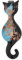 Glass Of Venice Pendentif Chat en Verre de Murano - Noir et Bleu