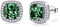 SNORSO Clous D'oreilles Argent Pour Femme Fille, Boucles d'oreilles Zircon Cubique Carré, Boucles d'oreilles Emeraude Vert Pierre de Naissance Mai, Cadeau Anniversaire Mariage pour Femme Fille