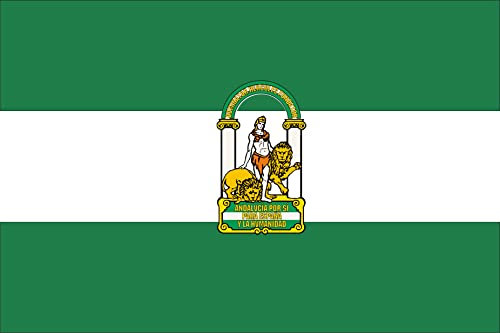 BANDERA DE ANDALUCIA C/E. CALIDAD RASO DIGITAL. TAMAÑO GRANDE 150X90