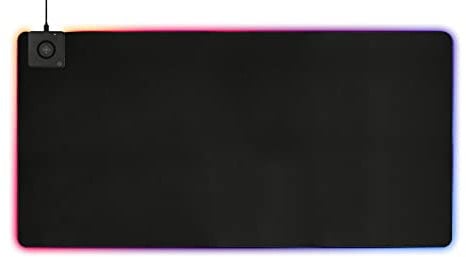 DELTACO GAMING DMP330 RGB Tapis de Souris Gaming XL - 118x58cm - Chargeur sans Fil Qi Intégré 10W - 4 mm d'épaisseur - Noir