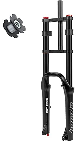 RUJIXU 20 Zoll 4.0 Fat Forks Scheibenbremse Gerade 1-1/8 BMX MTB Luftfedergabel Reisesperre Dämpfungseinstellung DH E-Bike Mountainbike-Gabel Federweg 160mm (Color : Black)