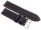 Sulla 24mm Racing Uhrenband Genuine Leder Schwarz orangene Naht