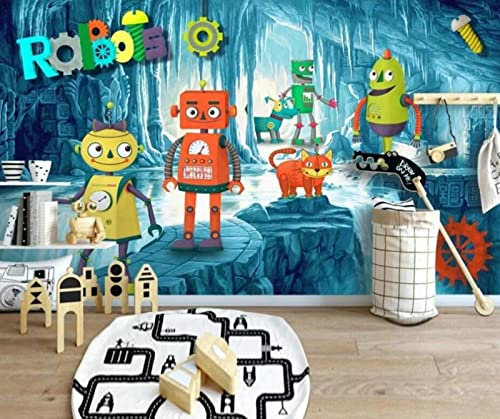 3D Wall Picture Wallpaper Sci-Fi Planet Adventure Robot Alien Room Home Decor Photo Wallpaper 430 cm x 300 cm (169.3 x 118.1 Inches)