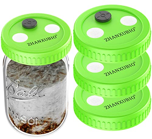 ZHANXUBIO Couvercle de culture liquide en plastique de qualité alimentaire avec membrane en PTFE et ports d'injection auto-cicatrisants pour champignons 86 mm,3 pcs