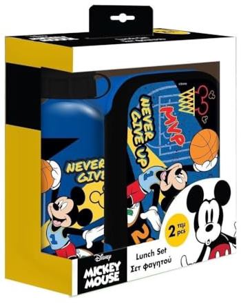 Diakakis Set aus Aluminium-Trinkflasche, 500 ml und Sadwichtoaster 800 ml von Mickey Mouse