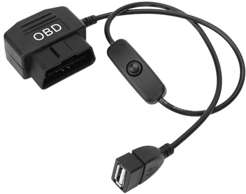 OBD-II OBD2 16 Pin Stecker USB Stecker Strom Ladekabel 18,9 Zoll Universal Autorekorder OBD Adapter Kabel mit Niederspannung Überspannungsschutz
