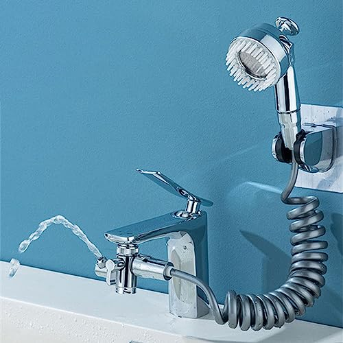 RANRAO Ensemble Pommeau Douche pour Lavabo, Robinet de Baignoire, douchette à Main pour Salle de Bain, Cuisine, Lave-Linge, lavabo