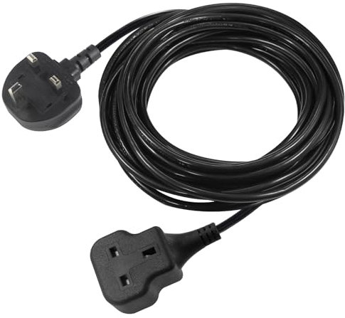 1 Way Gang Extension Lead 10M, Single Socket Mains Power Extension Lead 13A UK 3Pin Fused Plug male to female Travel Use Extension Cord Power Strip, Tough and Fireproof, Black…