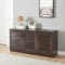 [en.casa] Schuhschrank Løten Schuhregal Flurschrank mit 3 Türen und 6 Ablagen Sideboard 125 x 36 x 62 cm bis zu 12 Paar Schuhablage Schuhaufbewahrung Wenge