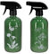 degawo Sprüh Flaschen 2er Set Glas 0,5 Liter Wild Bumen DIY Reinigungs Mittel, Farbe Sprühflaschen:grün