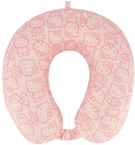 Ful Hello Kitty Nackenkissen, All Over Print Memory Foam Reisezubehör für Flugzeug, Auto und Büro, bequem und atmungsaktiv, Rosa