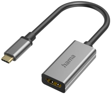 Hama USB-C HDMI Adapter (8K, 60 Hz, USB Typ-C Thunderbolt 3/4 auf HDMI Adapter aus Aluminium, für Gaming, Laptop, MacBook, iPhone 15, iPad, Tablet usw. für Video und Audio)