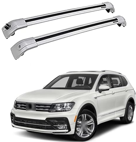 JITEM 2 Stück Dachträger Relingträger Dachgepäckträger Für VW Tiguan 2017-2022, Aluminium Querträger Fahrradträger Dachboxen Dachgepäckablager Boxen Transportsysteme Auto Zubehör