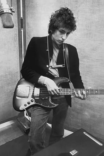 BUY ART FOR LESS Offiziell lizenziertes Bob Dylan Schwarz-Weiß-Kunstposter, 61 x 91 cm, dekorativer Druck, Posterpapier, fertig zum Einrahmen