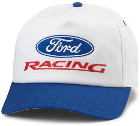 American Needle Offiziell lizenzierte Ford Motor Co. Baseballkappe, verstellbar, OSFA, Roscoe (Weiß/Königsblau), Einheitsgr��e