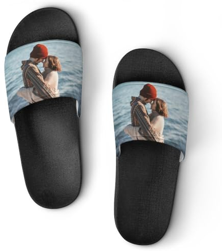 GZYZXP Personalisierte Badelatschen Bedrucken Lassen, Schlappen personalisiert mit Namen Badeschlappen Hausschuhe Strand Sauna Urlaub Slipper, Geschenk zum Geburtstag, Weihnachten, für Unisex