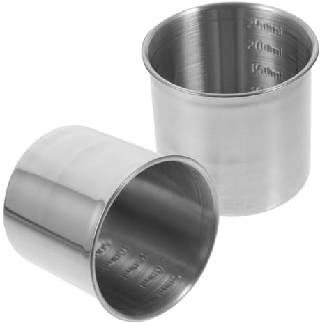 OKUMEYR 2pcs Stainless Steel Graduated Measuring Cup 250ml Rice Cooker Measuring Cups Metal Kitchen Container for Baking Flour Syrup Milk Measurement Tools