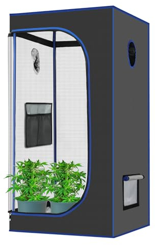 VIEWALL Grow Tent 60 x 60 x 120cm,Tenda da Coltivazione con Finestra di Osservazione e Vassoio per Pavimento,Grow Box,Tenda di Allevamento Serra Box per Fiori Verdure Erbe Aromatiche Pomodori