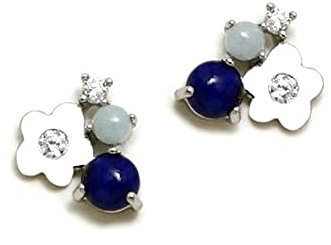 Agatha Ruiz de la Prada 7 mm rhodinierte Ohrringe aus 925 m Sterlingsilber. Zirkon kombinierte Blume